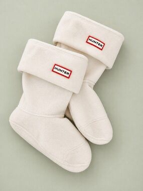 Hunter Women’s ORIGINAL SHORT BOOT SOCKS Cream / Cream / Size Large (8-10)